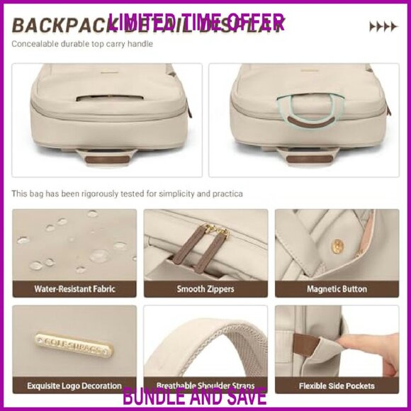 15.6 Inch Laptop Backpack Water-Resistant Oxford Nylon Travel Work College main image 8